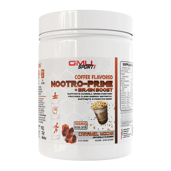 GMU Sport Nootro-Prime Coffee Caramel for focus and mental clarity